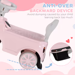 AIYAPLAY Ride On Car Foot To Floor Sliding Car w/ Air Horn - Pink