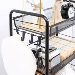 HOMCOM 5 Tier Utility Rolling Cart with Removable Mesh Baskets, Black - Additional view 6