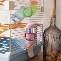 Pawhut 5 Tier Hamster Cage Carrier Habitat w/ Exercise Wheels, Light Blue - Additional view 8