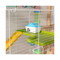 PawHut Hamster Cage w/ Water Bottle, Exercise Wheel, Tubes, Ramps - Green - Additional view 7