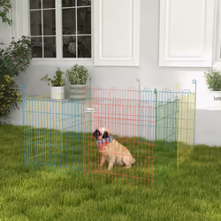 PawHut Pet Playpen Dog Puppy Crate Kennel w/ Door, 60H x Î¦156cm
