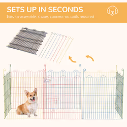 PawHut Pet Playpen Dog Puppy Crate Kennel w/ Door, 60H x Î¦156cm