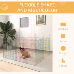 PawHut Pet Playpen Dog Puppy Crate Kennel w/ Door, 60H x Î¦156cm - Additional view 7