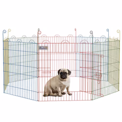 PawHut Pet Playpen Dog Puppy Crate Kennel w/ Door, 60H x Î¦156cm - Additional view 8