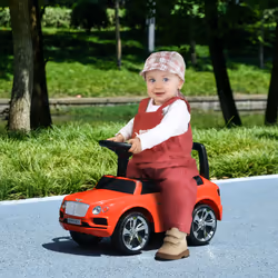 AIYAPLAY Bentley Licensed Ride on Car, Foot to Floor w/ Music Horn - Red