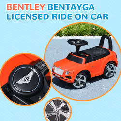 AIYAPLAY Bentley Licensed Ride on Car, Foot to Floor w/ Music Horn - Red