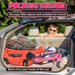 HOMCOM Foldable Kids Electric Scooter, for Ages 7-14 Years, Pink
