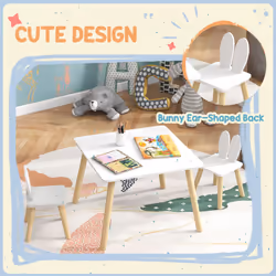 AIYAPLAY 3 Pieces Toddler Table and Chair Set for Nursery, Playroom, Classroom