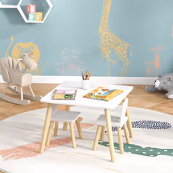 AIYAPLAY 3 Pieces Toddler Table and Chair Set for Nursery, Playroom, Classroom - Additional view 4