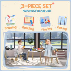 AIYAPLAY 3 Pieces Toddler Table and Chair Set for Nursery, Playroom, Classroom - Additional view 6