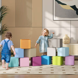 HOMCOM 12 PCs Soft Play Blocks Soft Foam Toy Blue