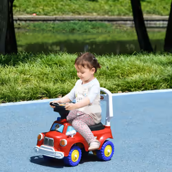 AIYAPLAY Ride On Car Foot to Floor Design with Under Seat Storage, Red