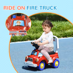 AIYAPLAY Ride On Car Foot to Floor Design with Under Seat Storage, Red