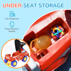 AIYAPLAY Ride On Car Foot to Floor Design with Under Seat Storage, Red - Additional view 5
