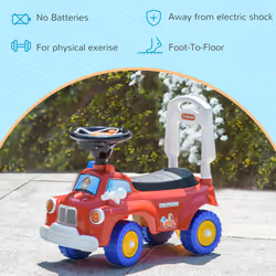 AIYAPLAY Ride On Car Foot to Floor Design with Under Seat Storage, Red - Additional view 7