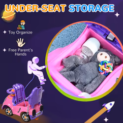 AIYAPLAY 3 in 1 Ride on Push Car, Cartoon Robot Foot to Floor Slider - Pink - Additional view 4