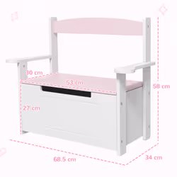 AIYAPLAY 2 in 1 Toy Box for Kids with Safety Lid for Bedroom, Nursery, Pink - Additional view 5
