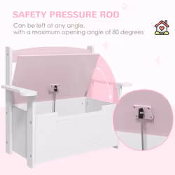 AIYAPLAY 2 in 1 Toy Box for Kids with Safety Lid for Bedroom, Nursery, Pink - Additional view 6