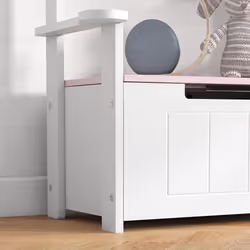 AIYAPLAY 2 in 1 Toy Box for Kids with Safety Lid for Bedroom, Nursery, Pink - Additional view 9