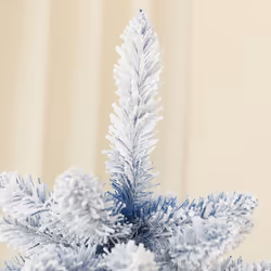 HOMCOM 6 Foot Artificial Blue Snow Flocked Christmas Tree with Hinged Branches - Additional view 6