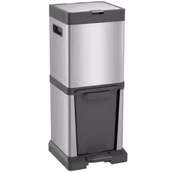 HOMCOM 20+14L Double Kitchen Bin, Pedal Bin with Soft-Close Lid, Silver - Additional view 4