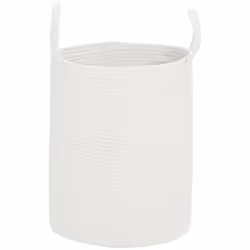 HOMCOM 36L Cotton Rope Laundry Basket with Handles for Pillows Clothes Cream