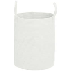 HOMCOM 36L Cotton Rope Laundry Basket with Handles for Pillows Clothes Cream