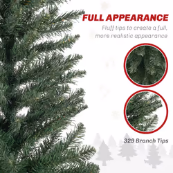 HOMCOM 6 Foot Artificial Pencil Christmas Tree with  Branches, Green