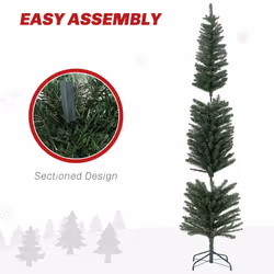 HOMCOM 7 Foot Artificial  Pencil Christmas Tree with  Branches, Green