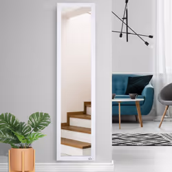 HOMCOM Full Length Mirror, Floor Standing or Wall-Mounted Long Mirror, White