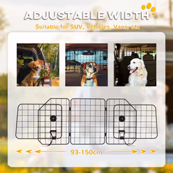 PawHut Dog Guard for SUVs, Vehicles, Vans, Car Barrier with Adjustable Width - Additional view 4