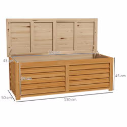 Outsunny 292L Outdoor Storage Box for Patio, Pool, Light Brown - Additional view 4