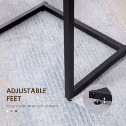 HOMCOM C-Shaped Nesting Tables Set of 3 with Steel Frame, Rustic Brown - Additional view 5
