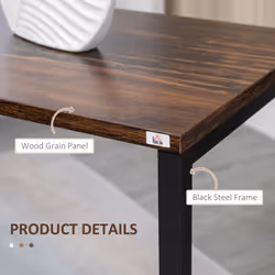 HOMCOM C-Shaped Nesting Tables Set of 3 with Steel Frame, Rustic Brown - Additional view 6