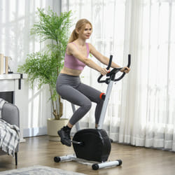 SPORTNOW Exercise Bike with Heart Rate Sensor for Home Use, White