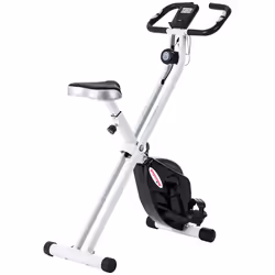 SPORTNOW Folding Exercise Bike with Heart-Rate Sensor for Home Use, Black/White