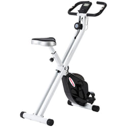 SPORTNOW Folding Exercise Bike with Heart-Rate Sensor for Home Use, Black/White