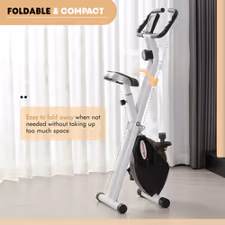 SPORTNOW Folding Exercise Bike with Heart-Rate Sensor for Home Use, Black/White - Additional view 4
