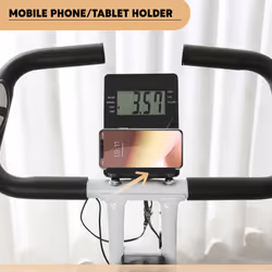 SPORTNOW Folding Exercise Bike with Heart-Rate Sensor for Home Use, Black/White - Additional view 5