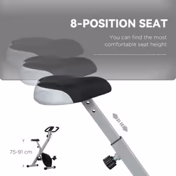SPORTNOW Folding Exercise Bike with Heart-Rate Sensor for Home Use, Black/Grey