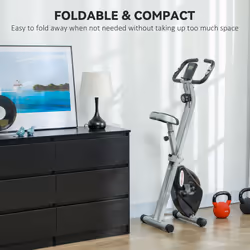 SPORTNOW Folding Exercise Bike with Heart-Rate Sensor for Home Use, Black/Grey - Additional view 5