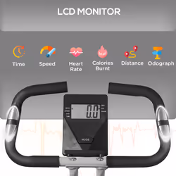SPORTNOW Folding Exercise Bike with Heart-Rate Sensor for Home Use, Black/Grey - Additional view 8
