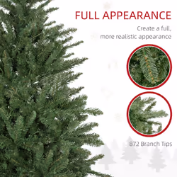 HOMCOM 6ft Artificial Christmas Tree with Warm White LED Light, Metal Base