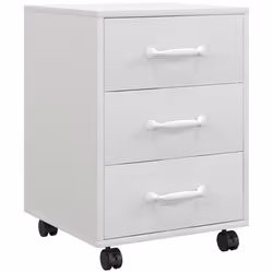 HOMCOM File Cabinet with 3 Drawers, Under Desk Mobile Filing Cabinet White - Additional view 8