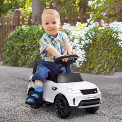 AIYAPLAY Land Rover Licensed Kids Ride On Car, Sliding Car, White