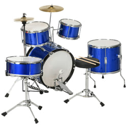 AIYAPLAY 11-Piece Junior Drum Set for Kids with Stool, Drumsticks, Blue