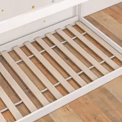 HOMCOM Wooden Single Bed Frame with Tree House Style, White - Additional view 8