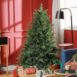 HOMCOM 5 Ft Artificial Christmas Tree with Metal Base, Hinged Branches