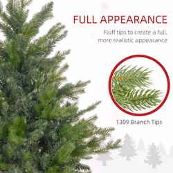 HOMCOM 5 Ft Artificial Christmas Tree with Metal Base, Hinged Branches