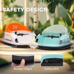 AIYAPLAY 360 Rotation 12V Kids Bumper Car w/ Remote Control, Green - Additional view 7